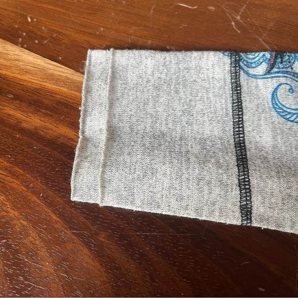 One World Grey Long Sleeve Top Blue Purple Paisley Studs Boho Casual size small - Picture 9 of 15